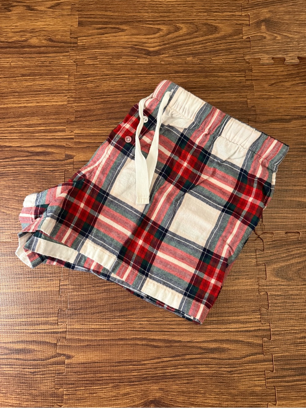 Stars Above Red/Cream Plaid Flannel Shorts | L